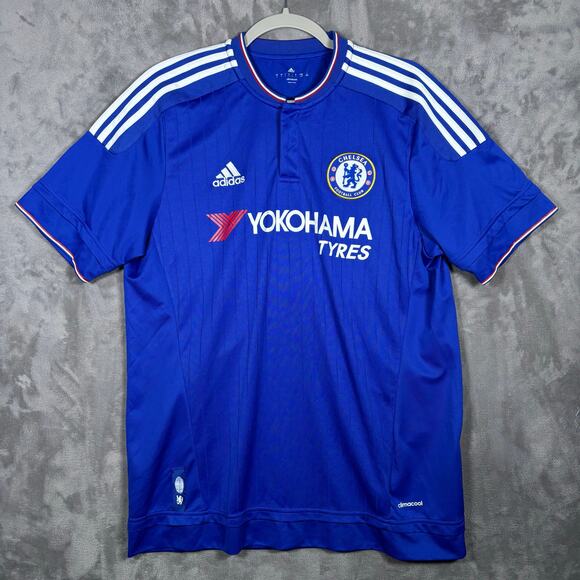 Adidas Chelsea FC Home Jersey 2015-16 Blue Yokohama Tyres Size Large - Picture 1 of 9